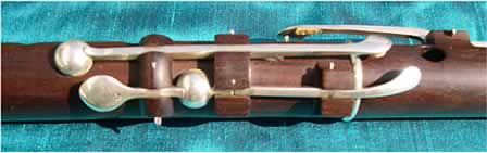 Detail of Aebi flute, showing Bb key with two touches