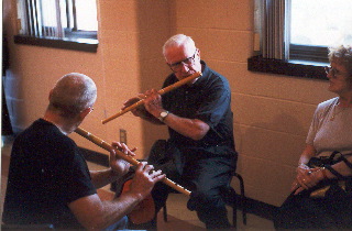 Mike Rafferty and David Levine playing flutes