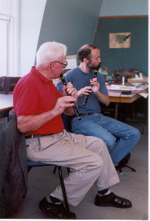 Mike Rafferty and Mike Casey playing flutes